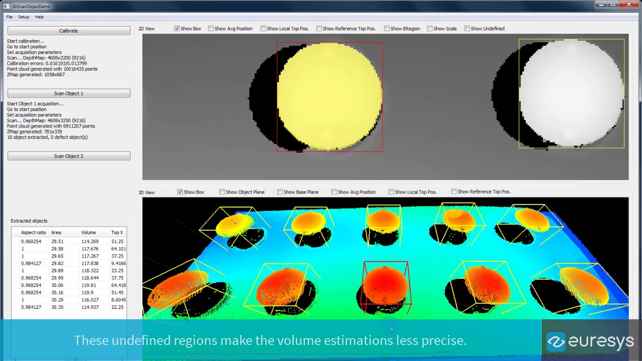 Dual laser line triangulation and 3D objects extraction