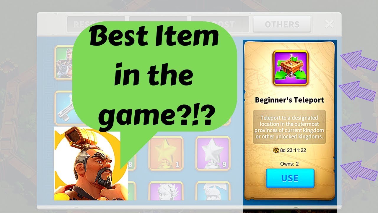 How to use the Beginner's Teleport - Best item in Rise of Kingdoms (ROK)?!?