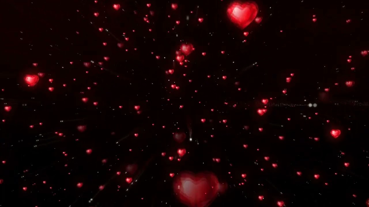 Valentines Day Floating Heart Particles Animation Background Loop 1080P