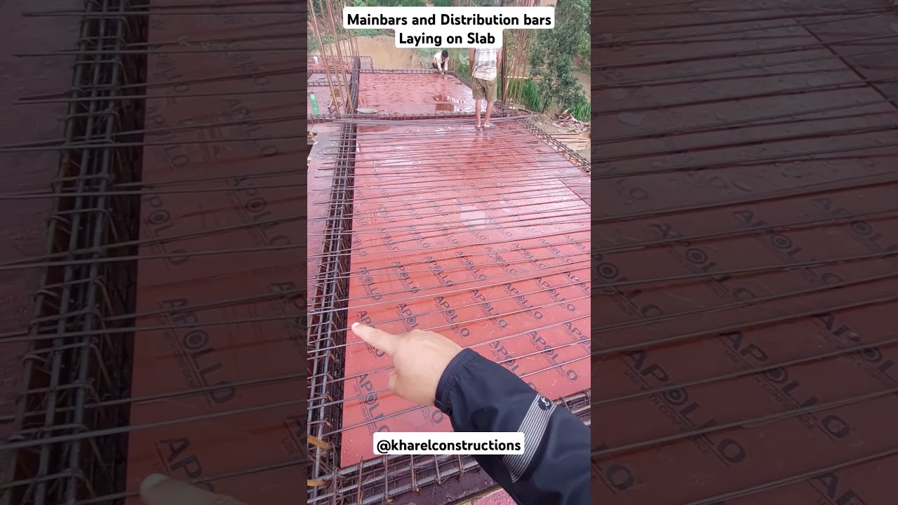 Main bars and Distribution bars Laying on Slab -Slab Reinforment work in Nepal #kharelconstructions