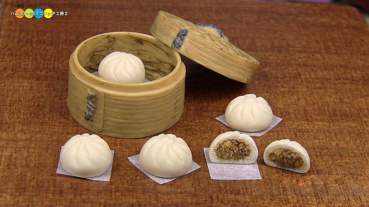 DIY Miniature Nikuman (Steamed Pork Buns) 　ミニチュア肉まん作り (Fake food)