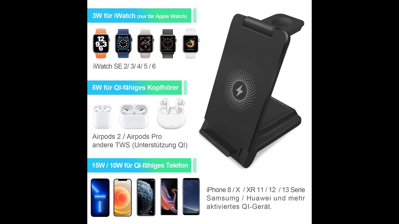 3 in 1 Wireless Charger Kabellose Ladestation
