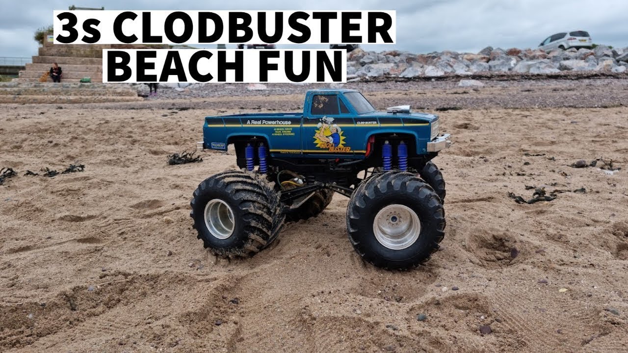 3s Tamiya Clodbuster on the beach