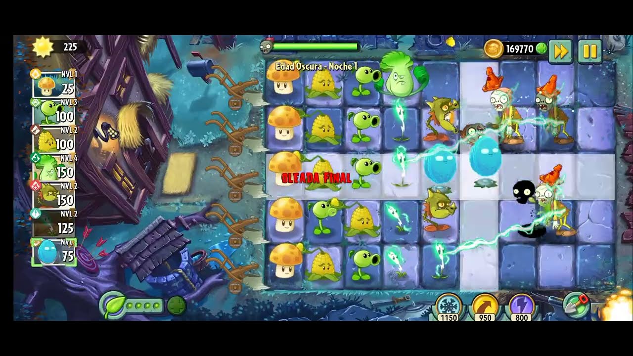 Plantas vs Zombies 2 Edad Oscura-Día 1-5