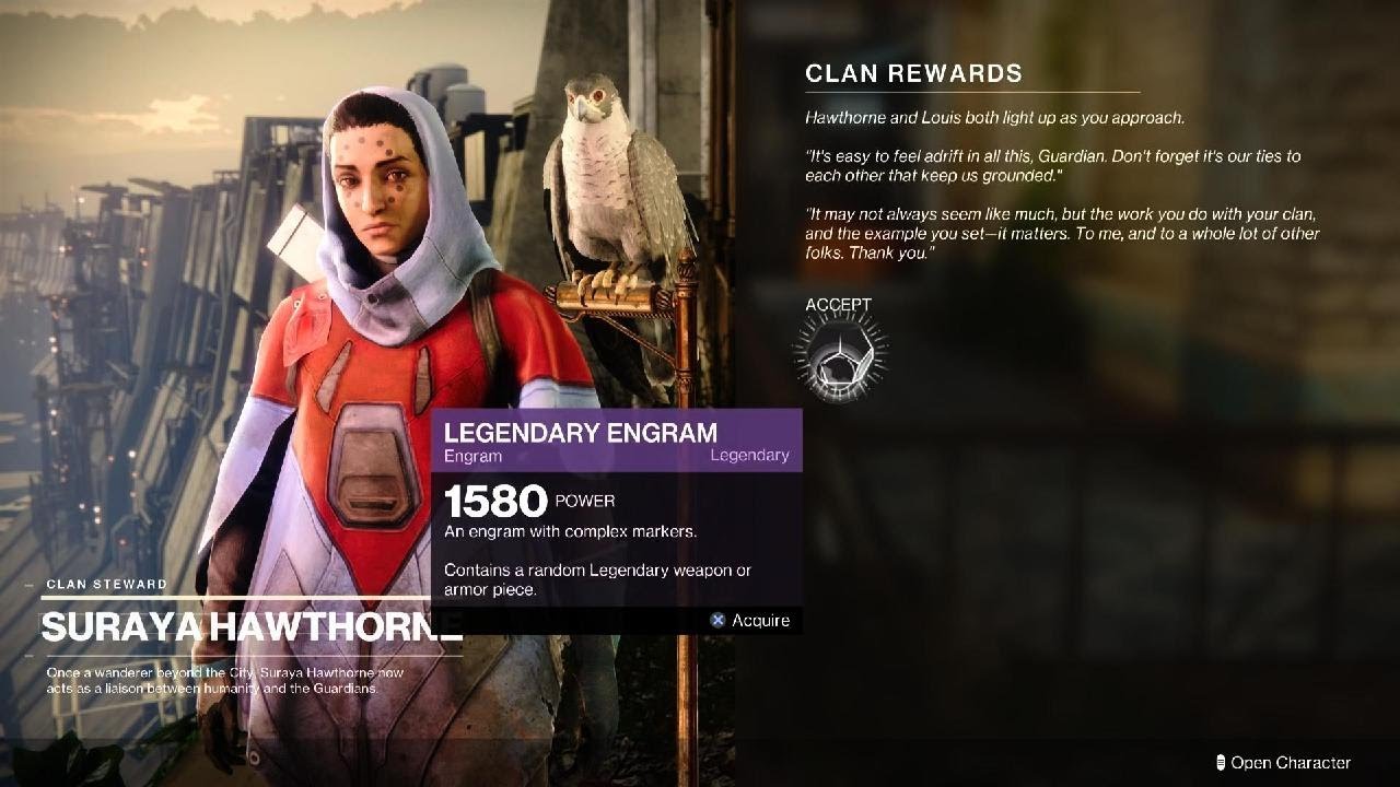 Destiny 2  - Hawthorne 7 clan rewards