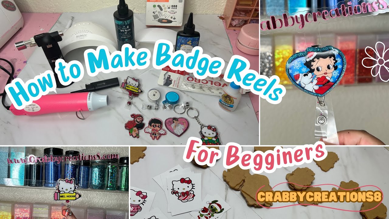 How to make badge reels for beginners, How to use Amazon starter kit for UV resin