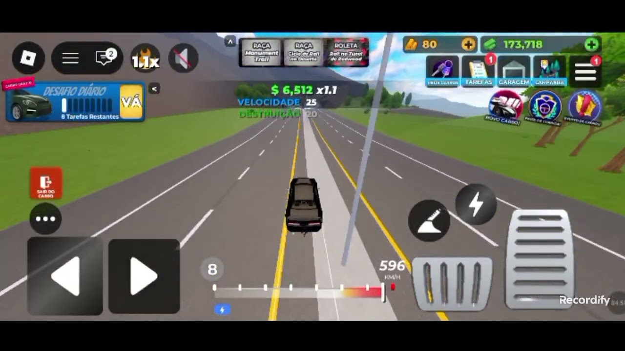 Quase cheguei a 600de velocidade!