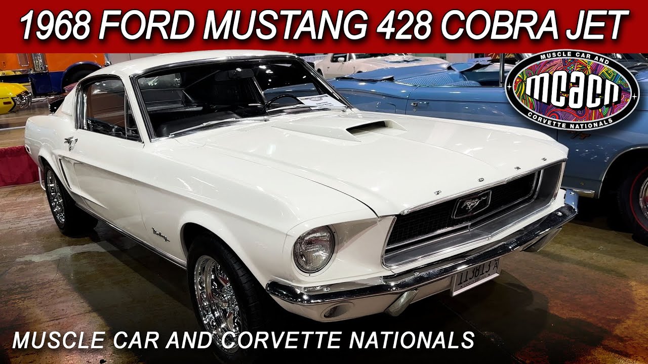 🏁 Гоночный автомобиль заводской сборки: исторический Ford Mustang 428 Cobra Jet 1968 года на выст...