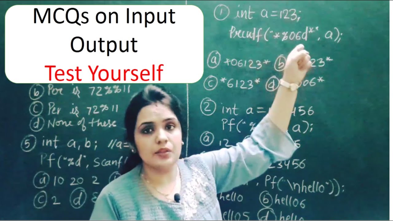 mcqs in c | printf and scanf in c