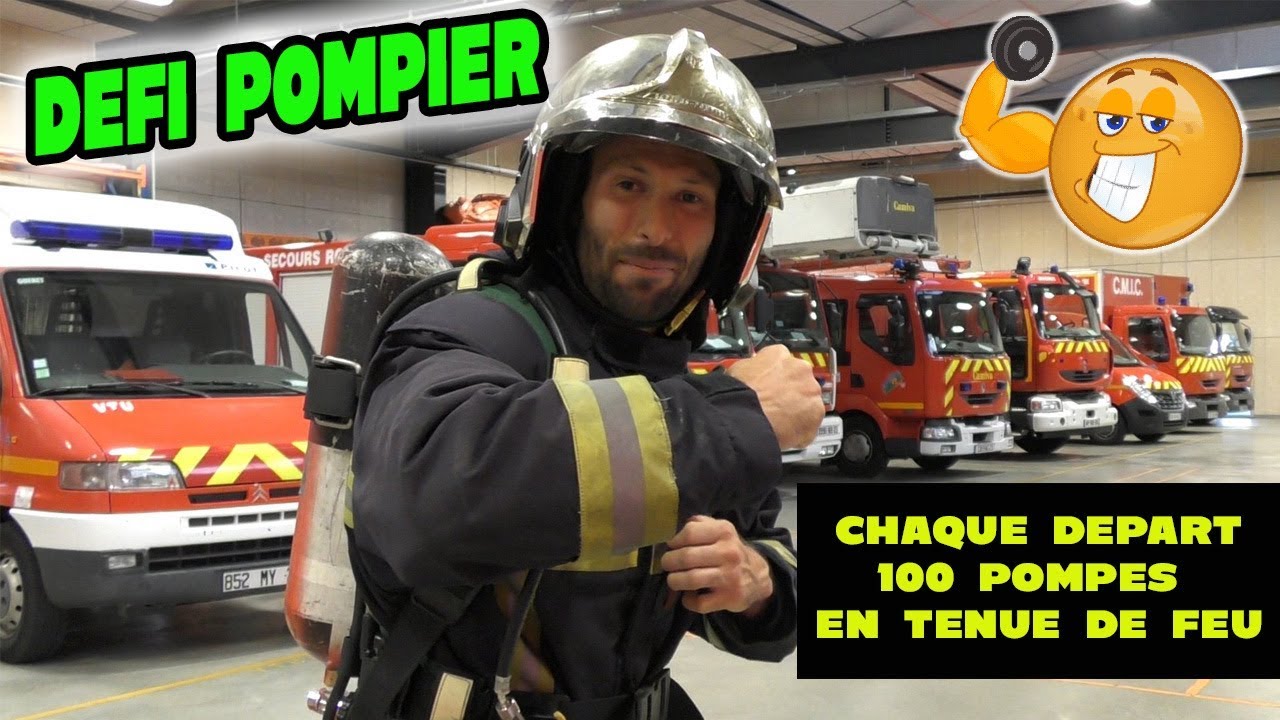 DEFI POMPIER: 100 pompes à chaque départ tenue de feu + ARI