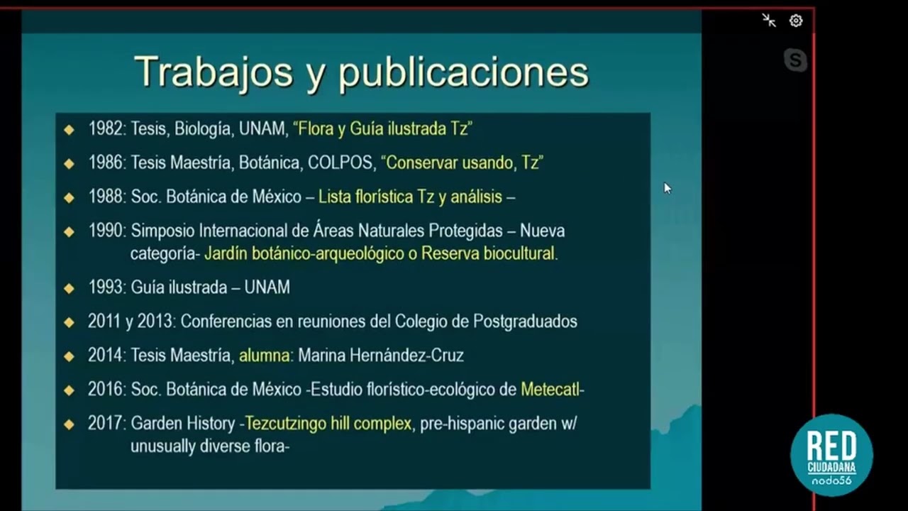 La función ecológica de Tezcutzinco y la visión naturalista de un rey - Dra.  María Teresa Pulido