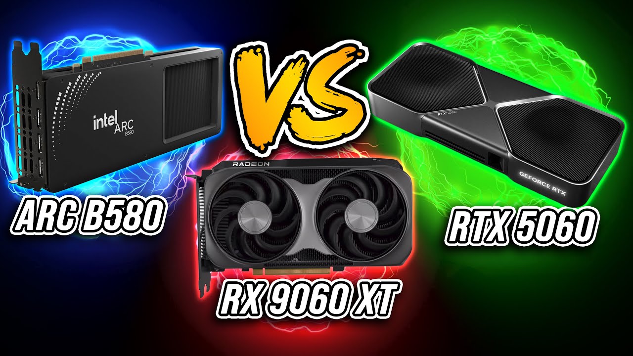 BATALHA DE PLACAS: GeForce RTX 5060 vs Radeon RX 9060 XT vs ARC B580
