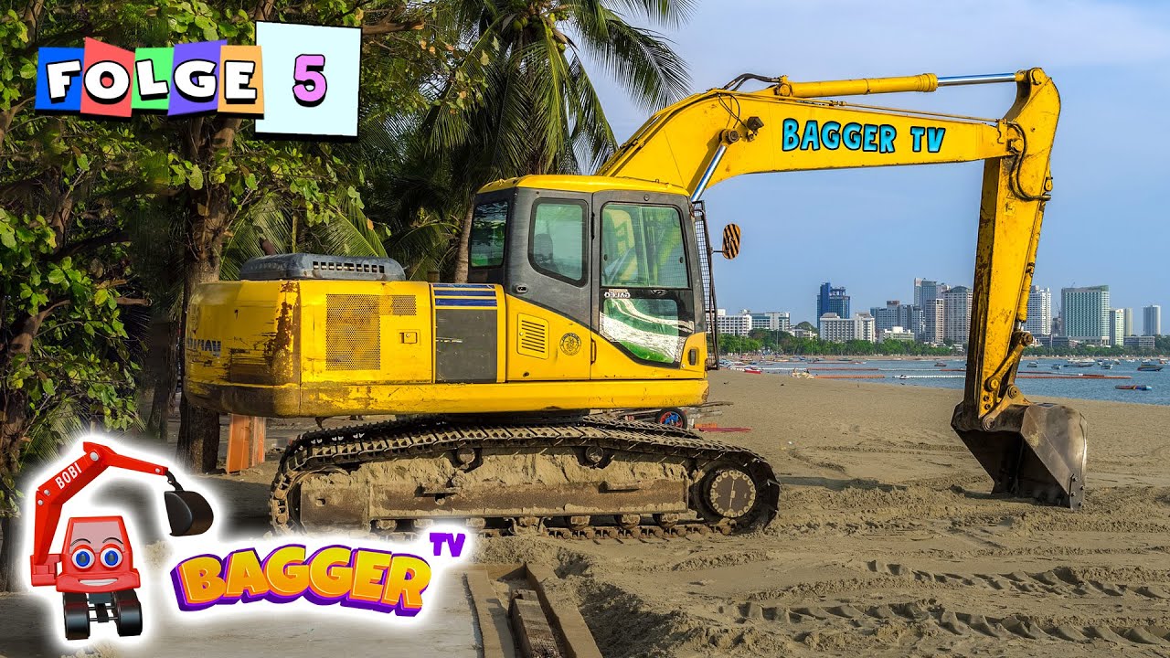 Bagger Für Kinder 🦺 Baustelle erkunden mit Bobi, Riesige Bagger, Kipper, Laster, Radlader und mehr