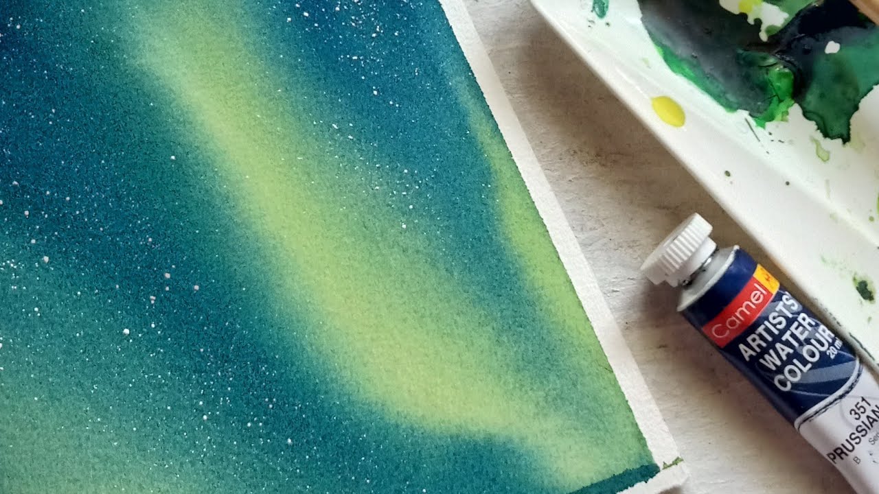 Watercolor Northern Lights shorts #shorts