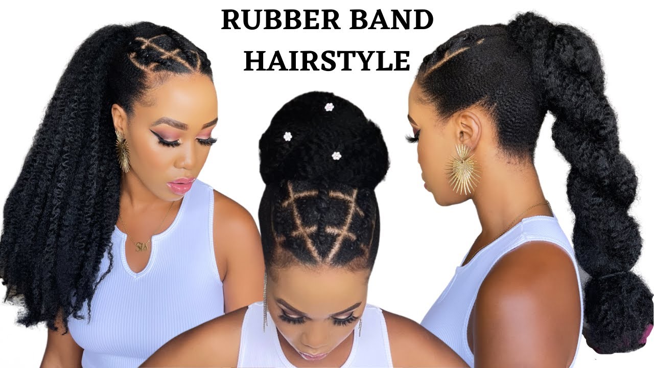 🔥QUICK &  EASY RUBBER BAND HAIRSTYLE ON 4C NATURAL  HAIR  / Protective Style / Tupo1