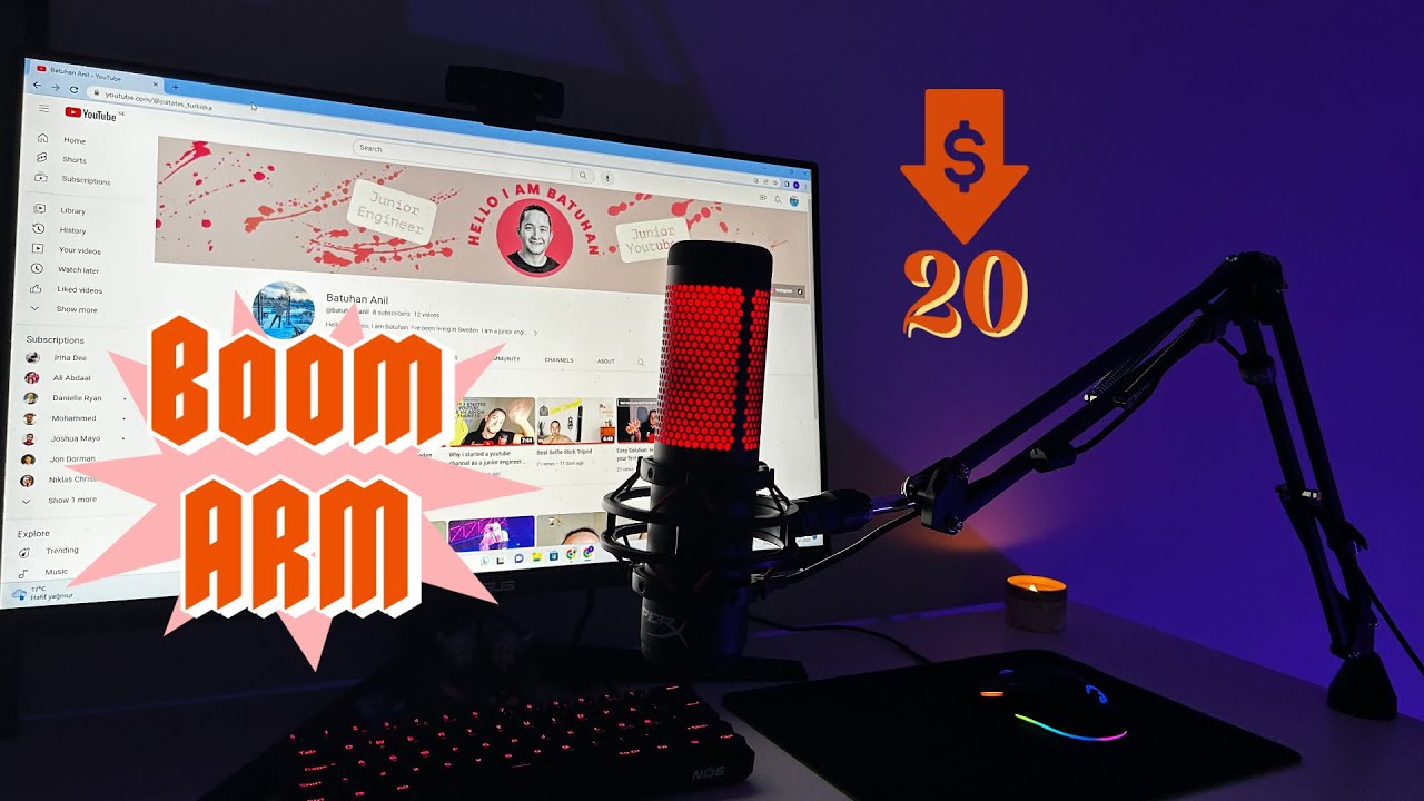 BOOM ARM Budget HyperX Microphone Stand