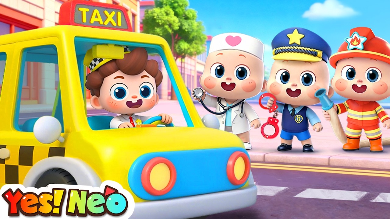 Taxi Rescue Squad | Learn Professions - Fireman, Policeman | Nursery Rhyme & Kids Songs | Yes! Neo