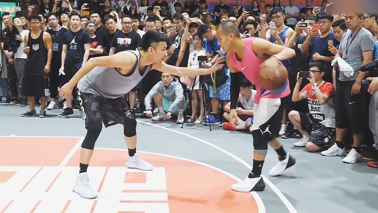 赵强 vs 曹芳 篮球单挑 2018 落日东单