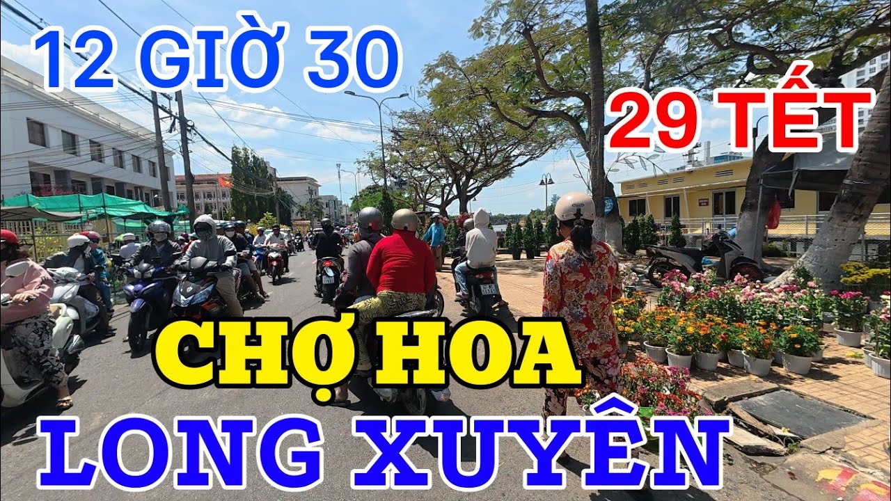 12 giờ 30 trưa 29 tết Bính Ngọ tại chợ hoa Long Xuyên ra sao 