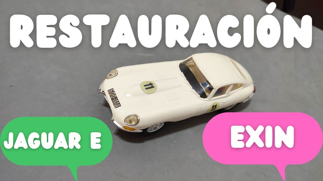 6# Restauración Jaguar E de Exin. Limpieza , blanqueamiento , pulimos y montamos todo. (scalextric)
