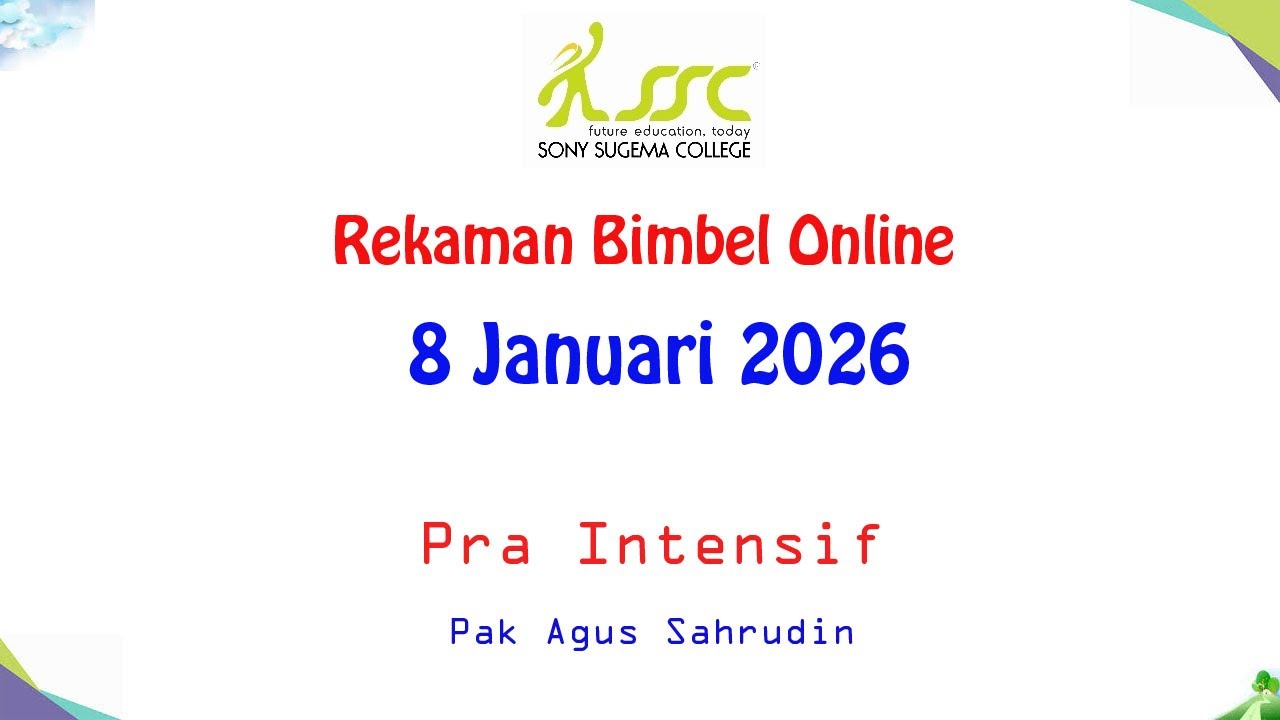 Rekaman Bimbel Online 8 Januari 2026 | Sesi 1