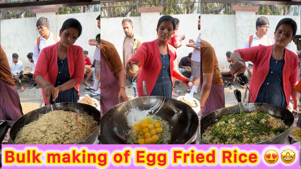 Non Stop Egg Fried Rice Making in Bengaluru 😍🔥 Bulk Street Food Cooking 😱