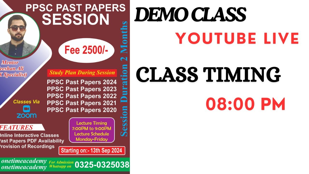 EXCISE AND TAXATION INSPECTOR PAPER PART 2  , DEMO CLASS PPSC PAST PAPER SESSION