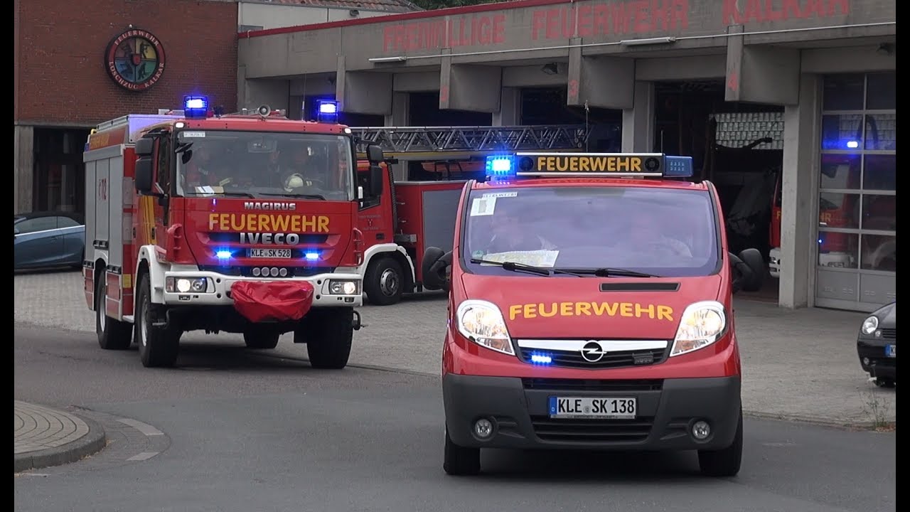 [E57 Sirene] ELW, HLF, DLK und MLF der Feuerwehr Kalkar LZ Mitte