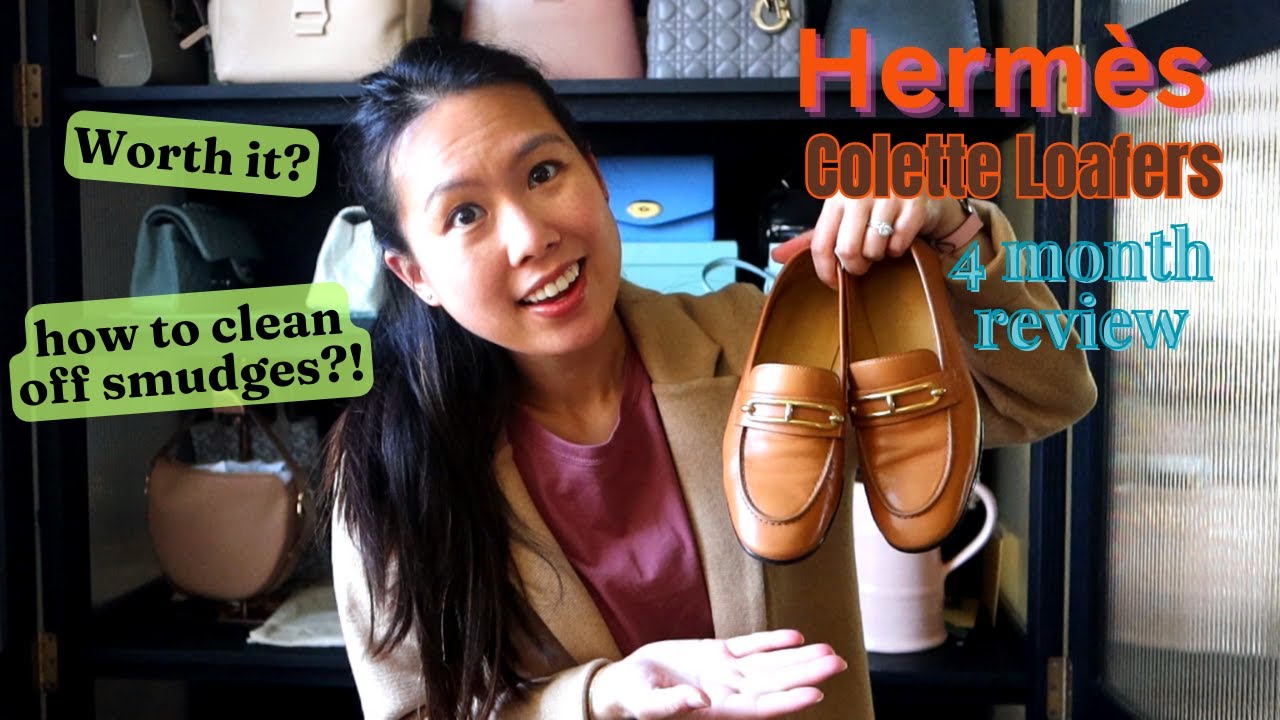 Hermes Colette loafers | 4 month review | clean off smudges?