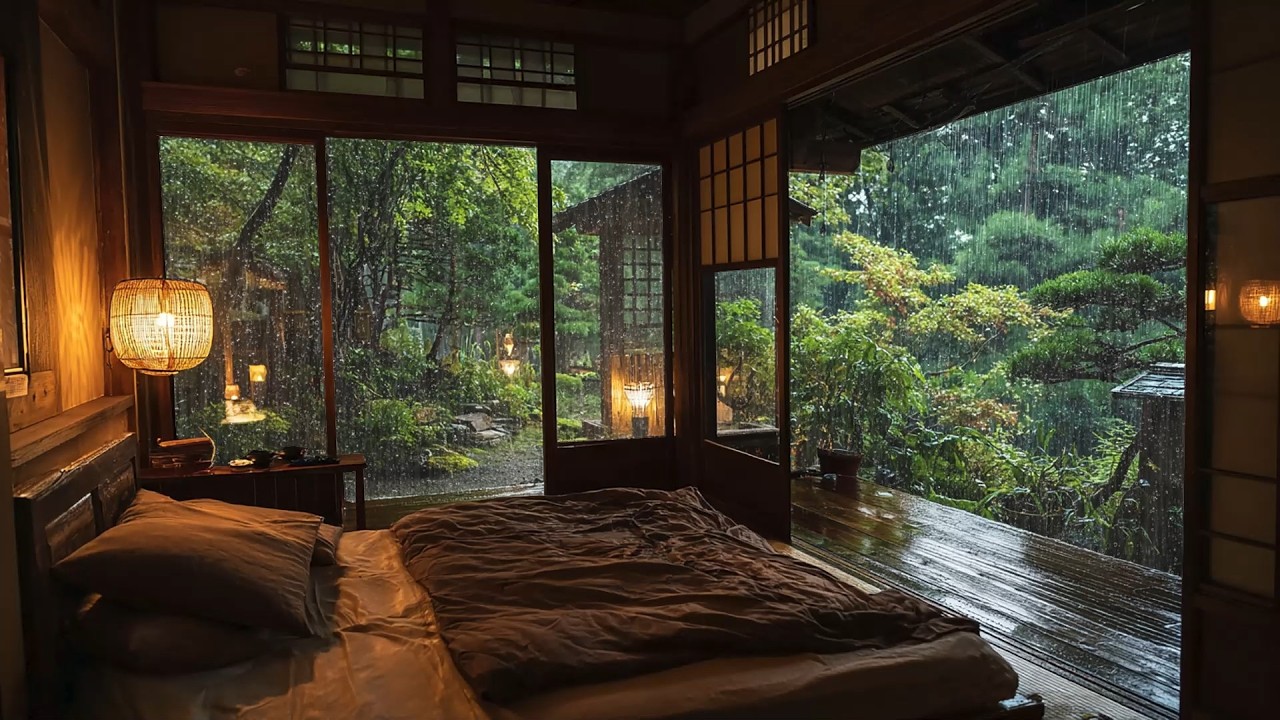 Peaceful Piano Music & Soft Rain | Fall Asleep Fast, Deep Relaxation