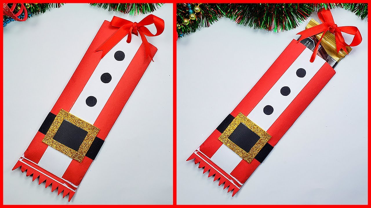 Manualidades Navideñas Como Regalar Chocolate | Christmas Craft | Como envolver una regalo pequeño