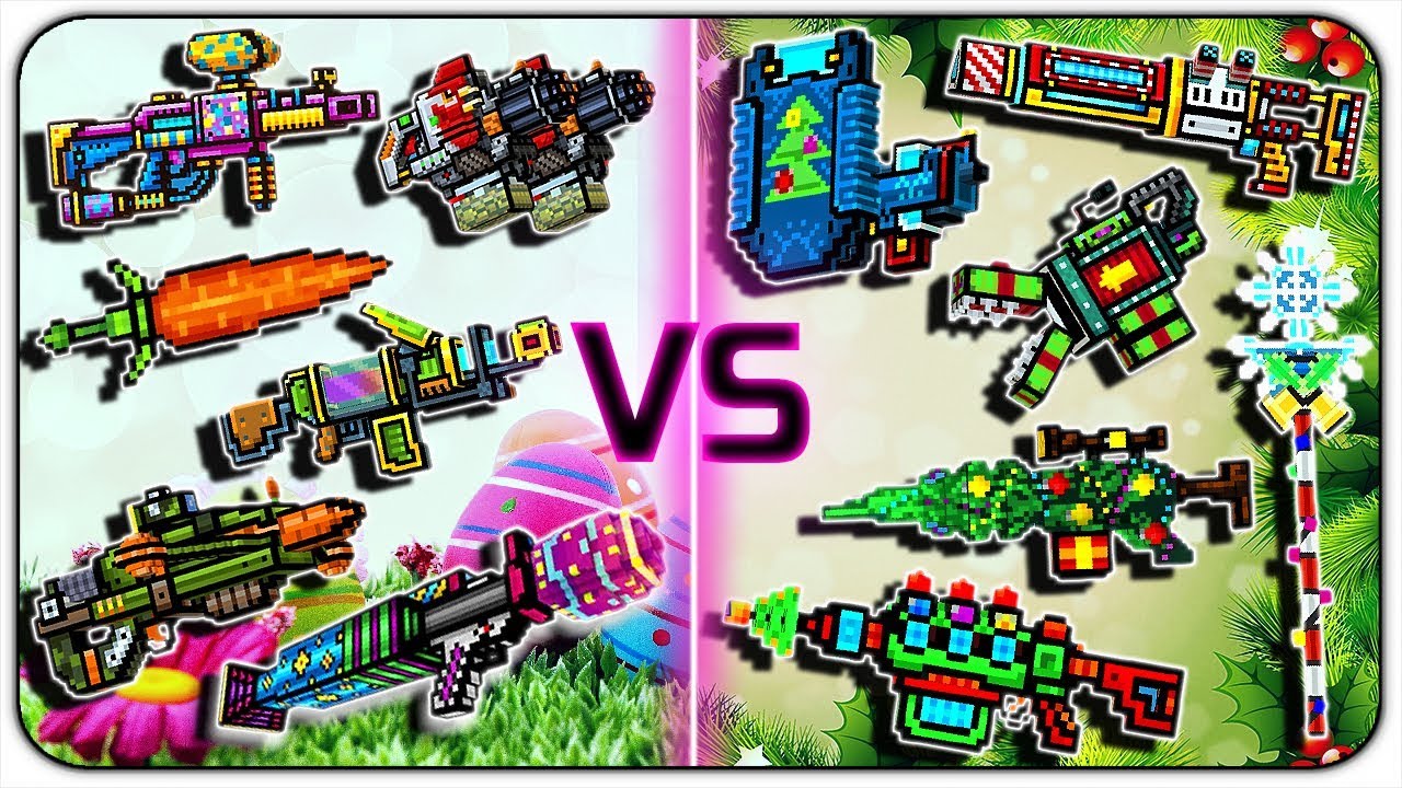 Pixel Gun 3D - Easter Weapons VS Christmas Weapons