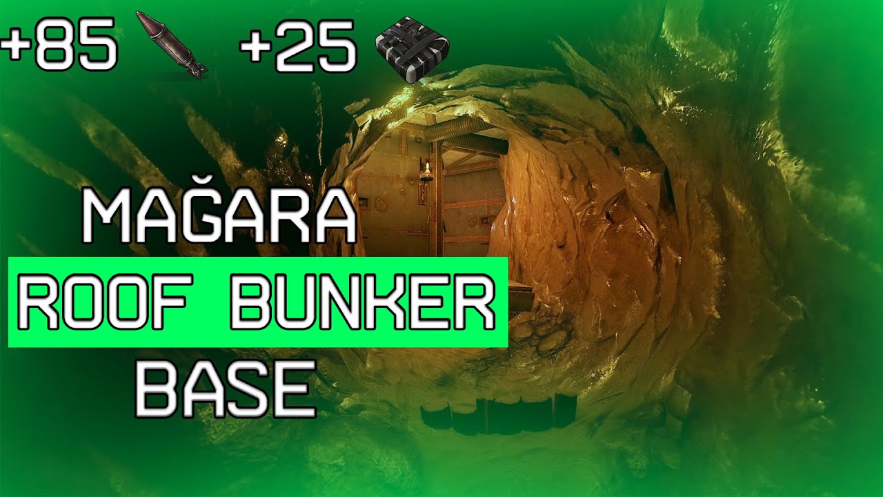 Rust / Mağara Roof Bunker Base / +85 Roket! / 2021 / Rust Türkçe