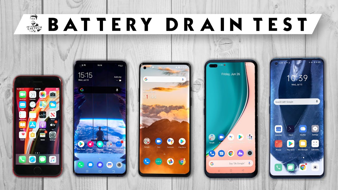 Realme X3 Superzoom vs iPhone SE 2020 / OnePlus 8 / OPPO Find X2 /  vivo X50 Pro -Battery Drain Test