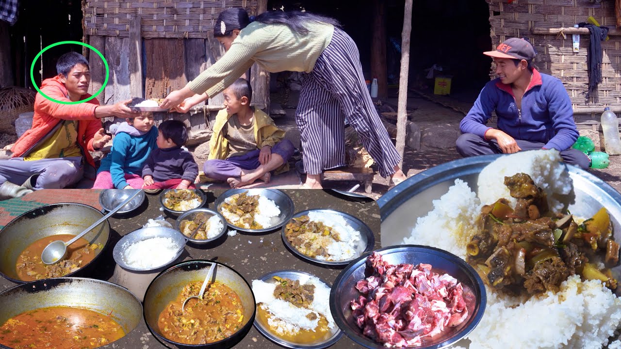 manjita cooks buff curry in lunch || Somu's brother came to make ghee @manjitacooking
