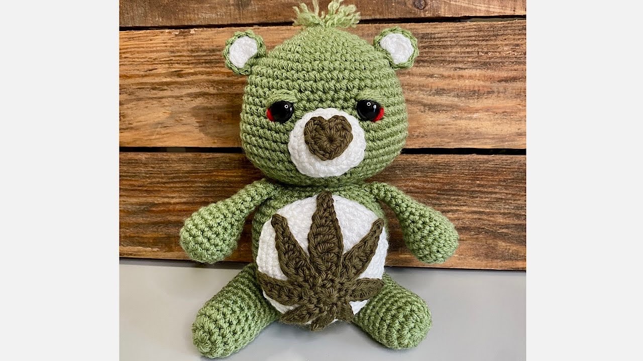 Don’t Care Bear Crochet Tutorial—Marijuana Bear, Stoney Bear #amigurumi #fyp #dontcarebear