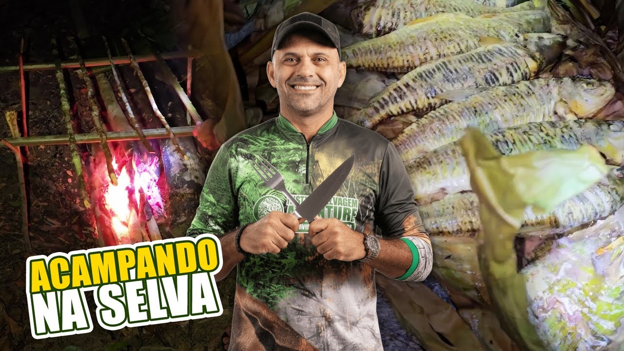 UMA NOITE TRANQUILA NA SELVA — ACAMPAMENTO, PESCARIA E PEIXE NA BRASA!