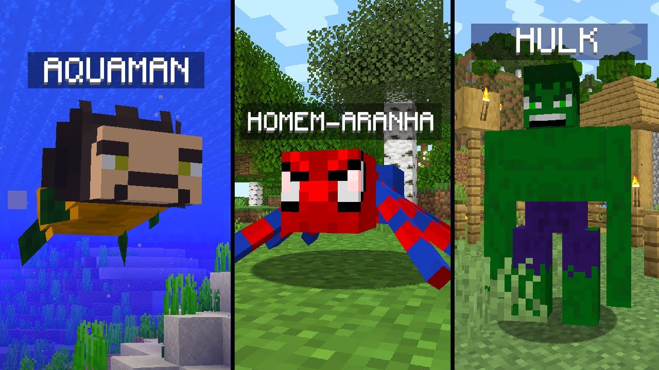 Transformei Mobs em Super Heróis