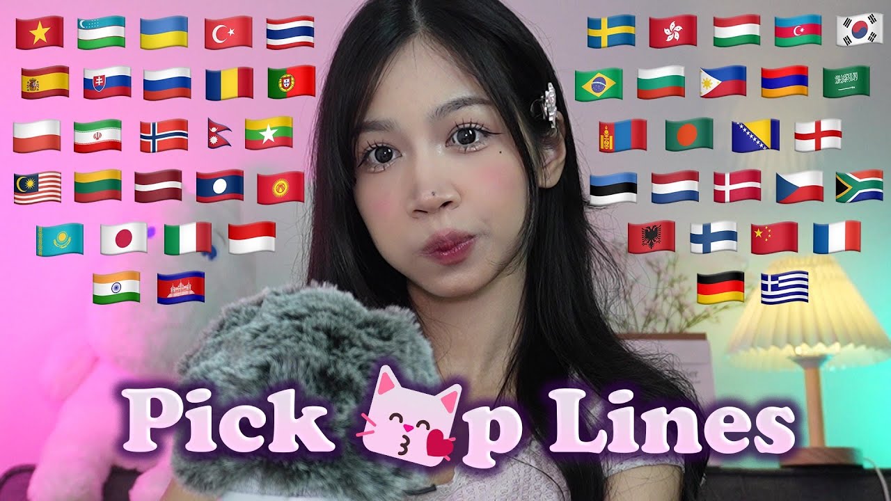 ASMR: пикантные фразы для знакомства на 51 языке! 😽💋 Мягкая речь, готова к флирту?