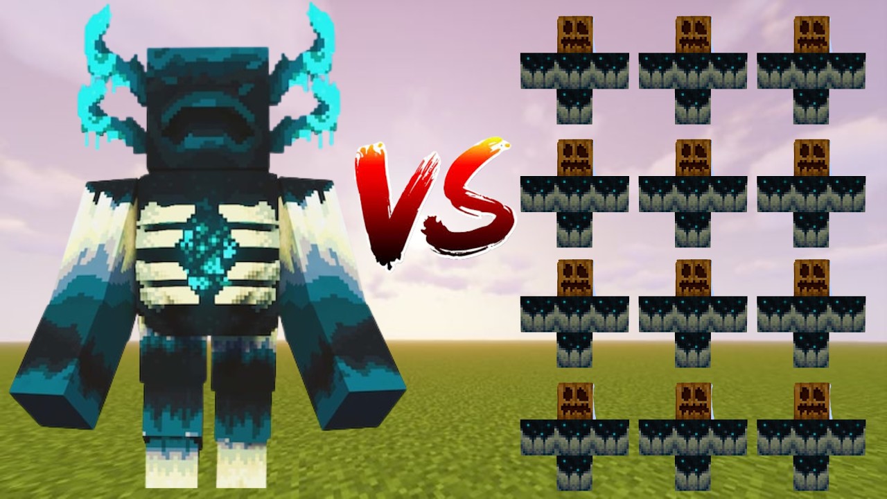 Warden vs Skulk Golem in Minecraft mobs battle