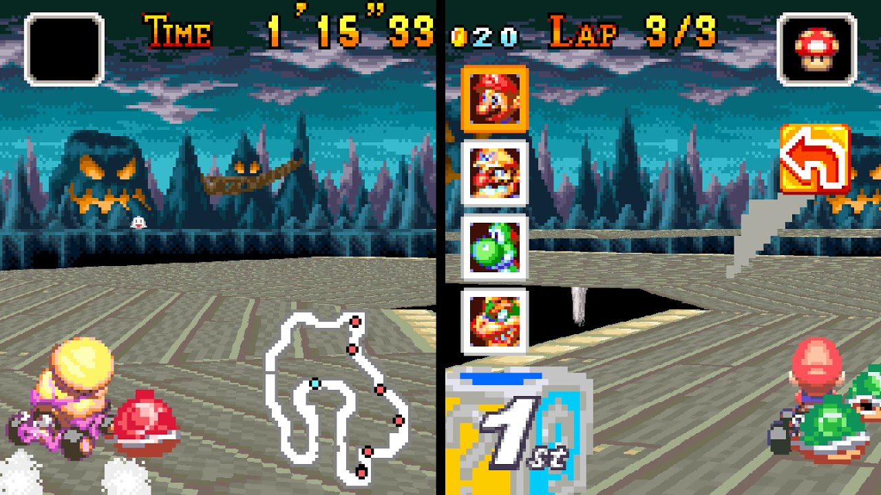 Mario Kart: Super Circuit Special Cup 150cc 2 player 60fps