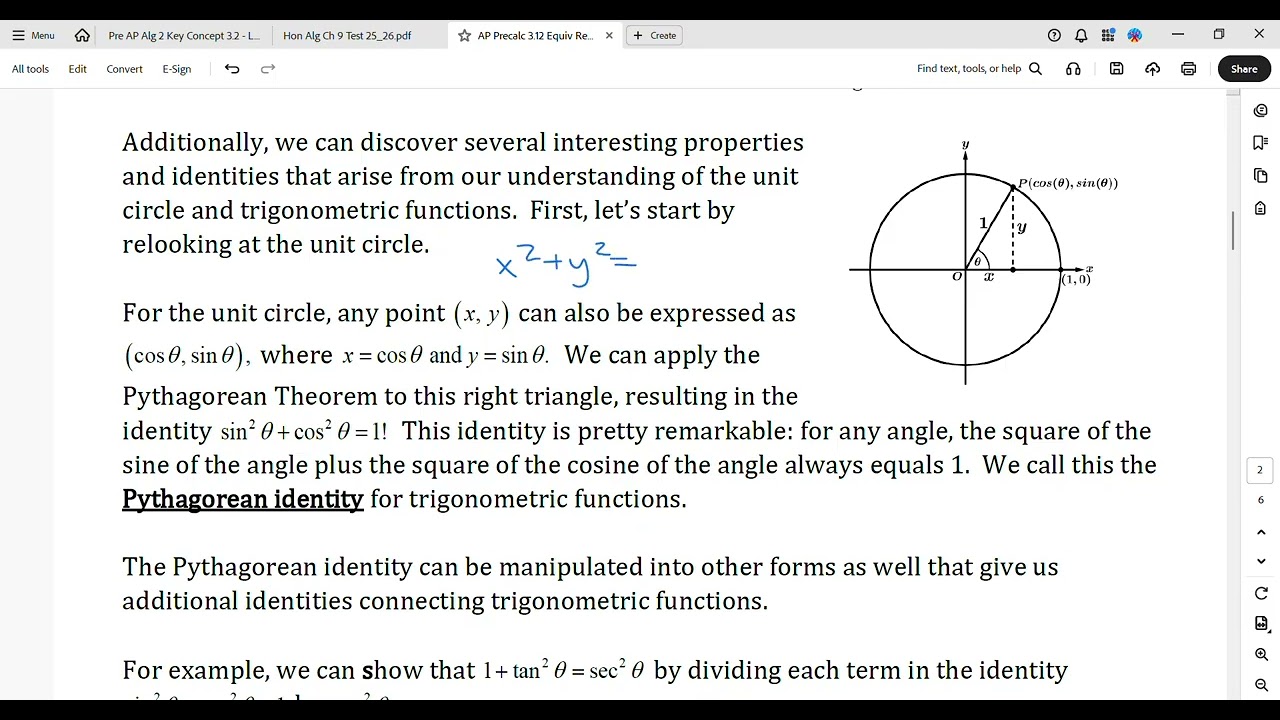 AP Precalc 3 12 Equiv Repres of Trig Functions Notes Part 1 25 26