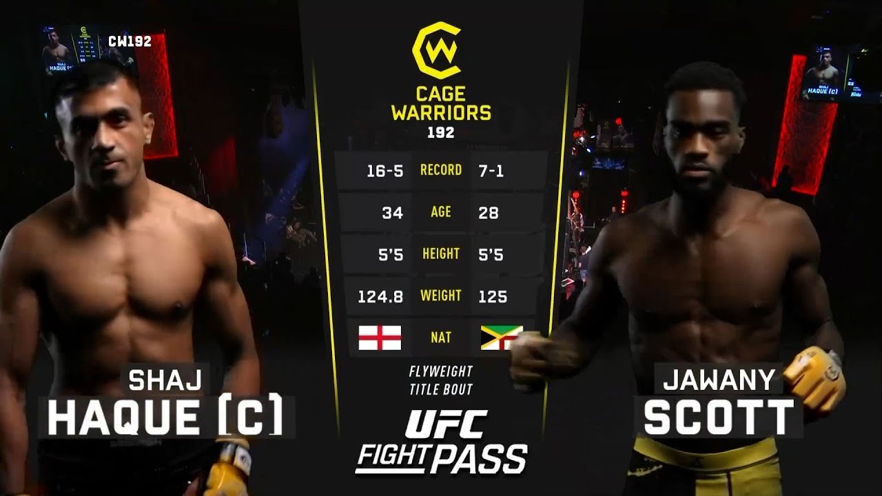 Cage Warriors 192: Shaj Haque vs Jawany Scott | July 12, 2025