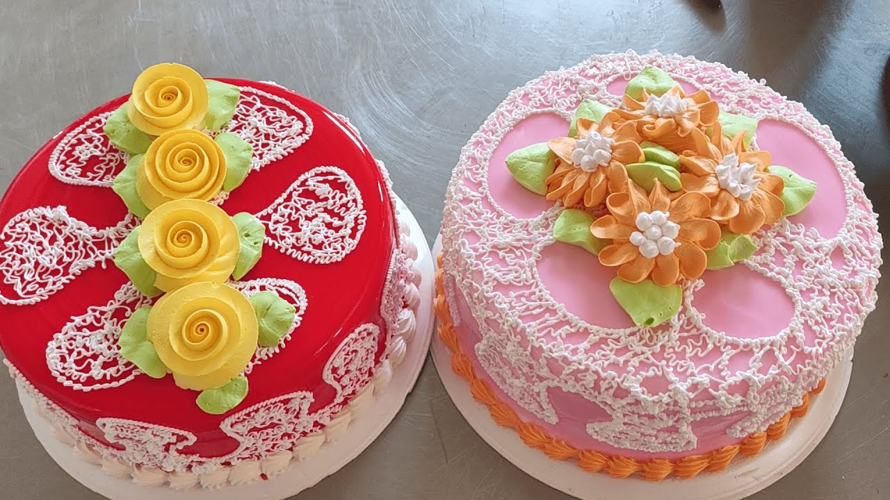 Hermosos pasteles con flores | Decoración de tortas con flores en crema