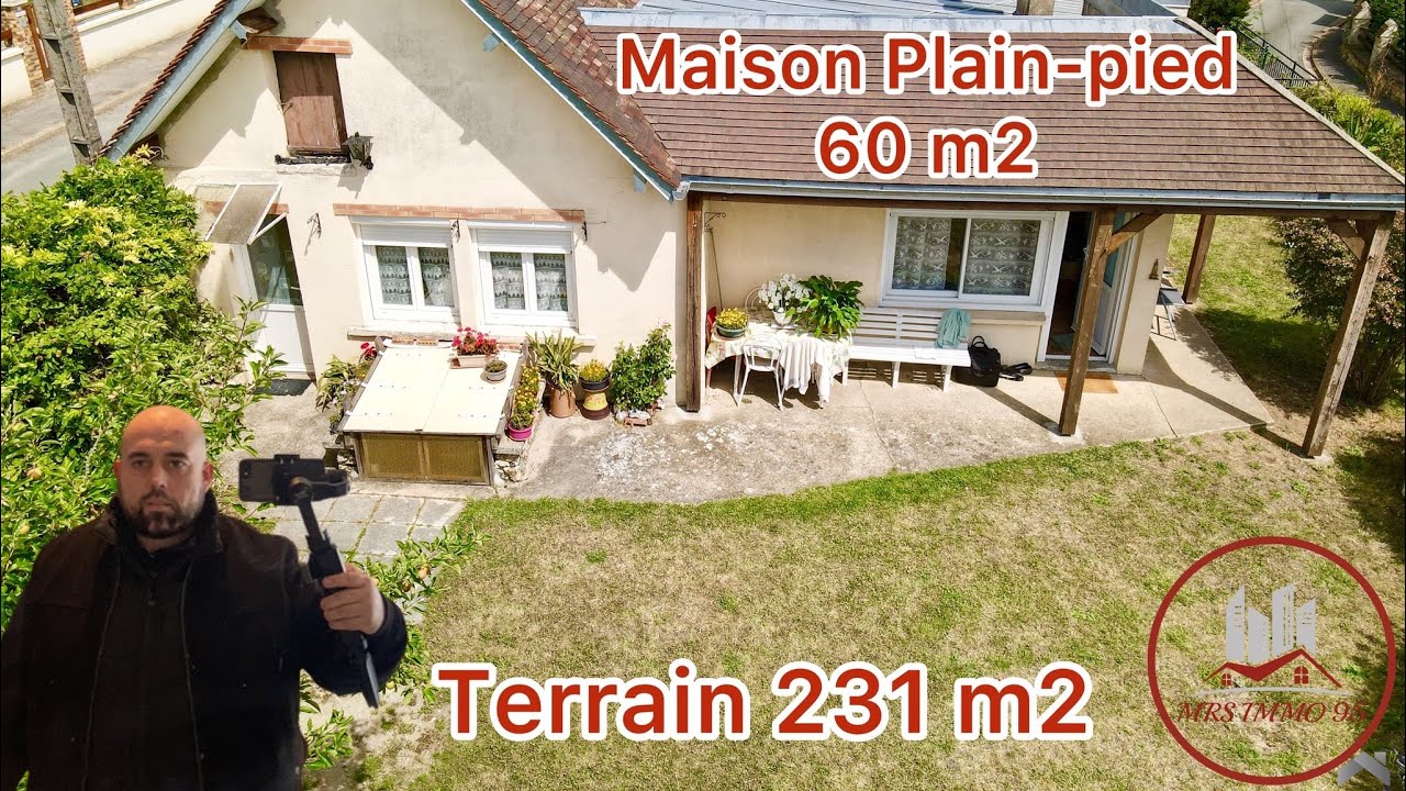 Maison plain-pied 60 m2 sur terrain 231 m2, à Puiseux le hauberger