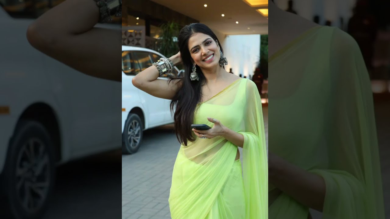 Malavika Mohanan looks like an Angel in green saree look #malavikamohanan #malavika