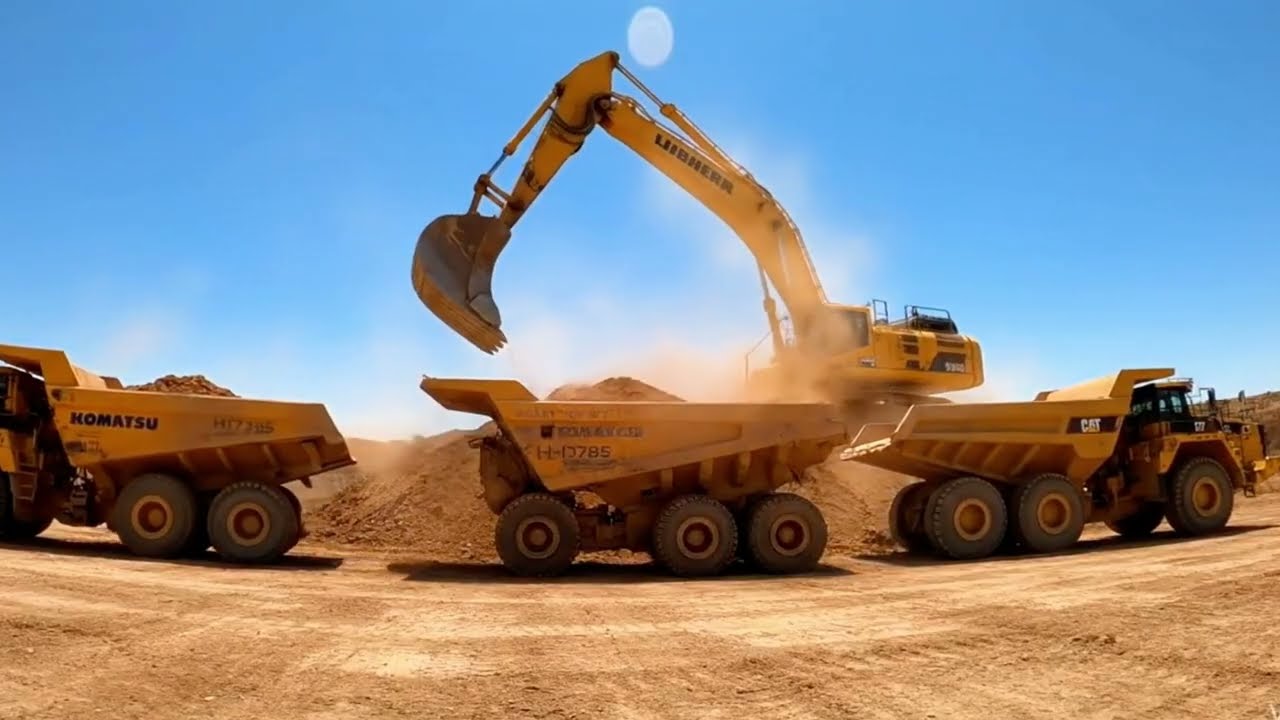 Action From Liebherr R9350 Excavator