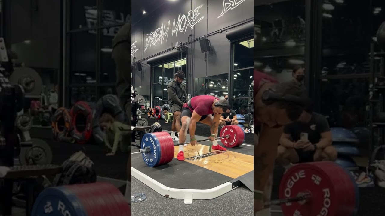 Jamal Browner тянет 501 кг без экипировки (попытка)