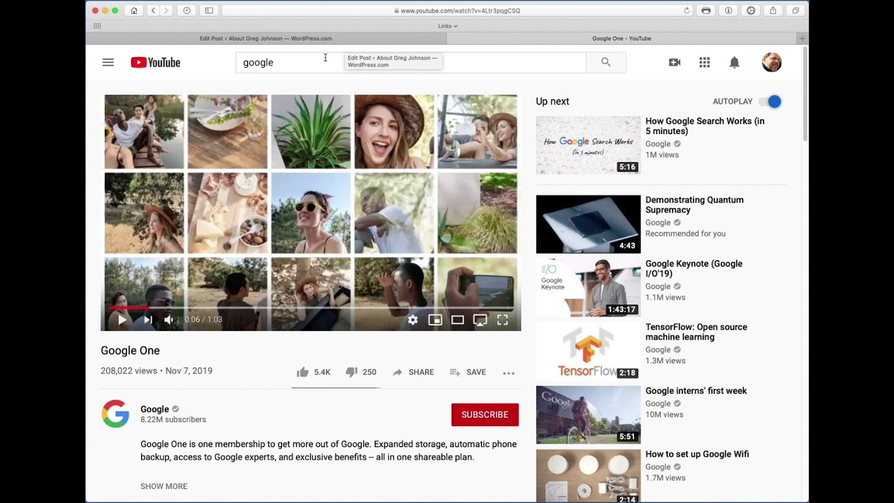 WordPress - Embedding YouTube Videos