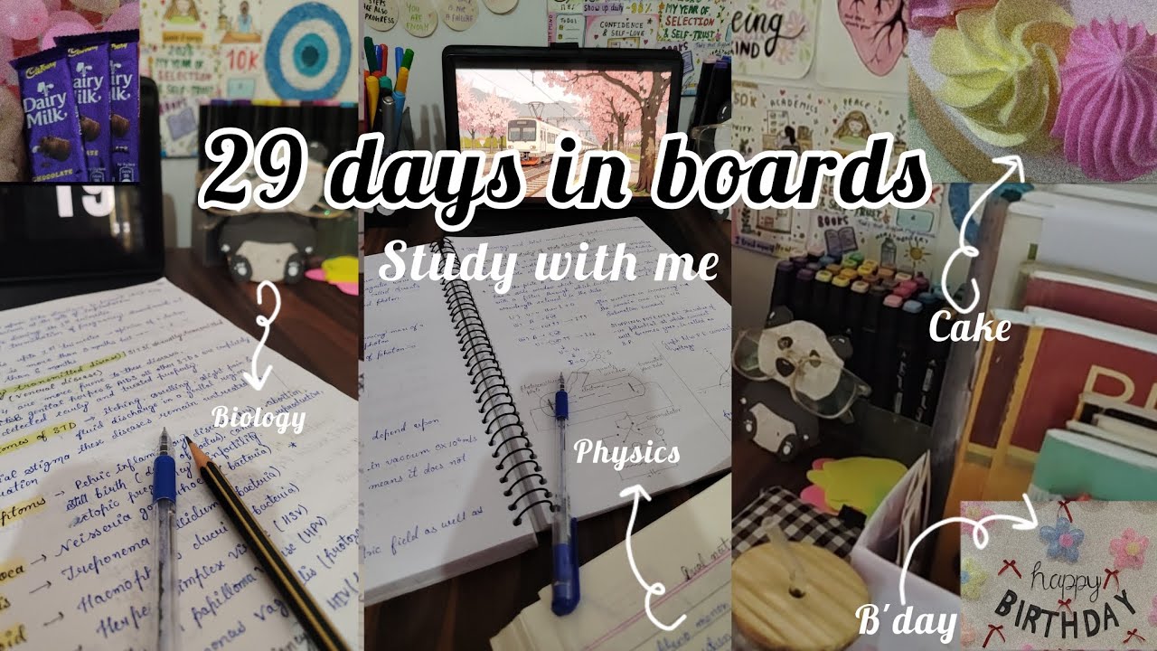 29 days left in boards ☕ | study with me 🎀| Day 2 of last 30 days in boards ✨